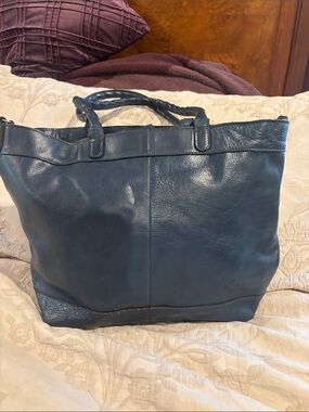 Patricia Nash Deep Navy Leather Tote with Braided Handles